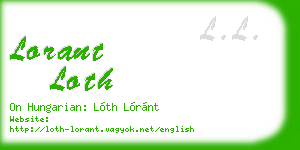 lorant loth business card